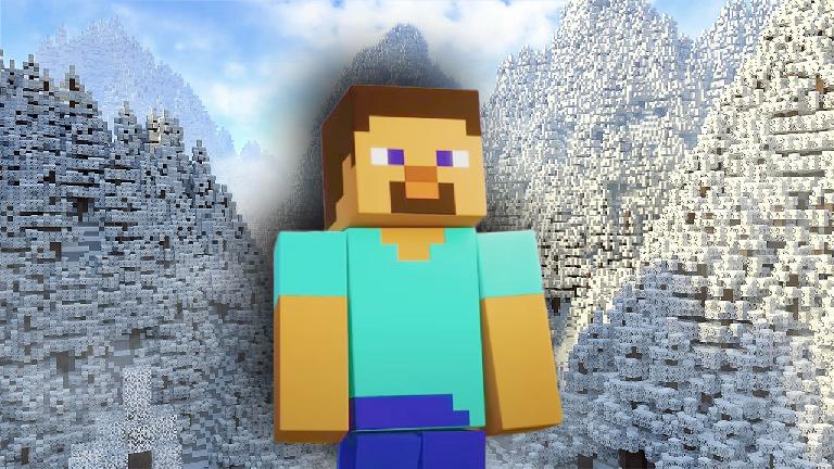 Minecraft : Un joueur construit une route de Montagne Enneigée spectaculaire