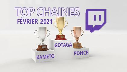 Le top des chaines Twitch francophones en Février 2021