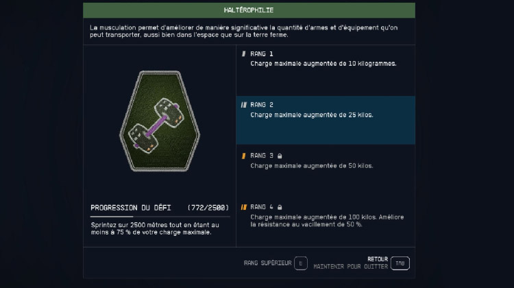 Haltérophilie Starfield