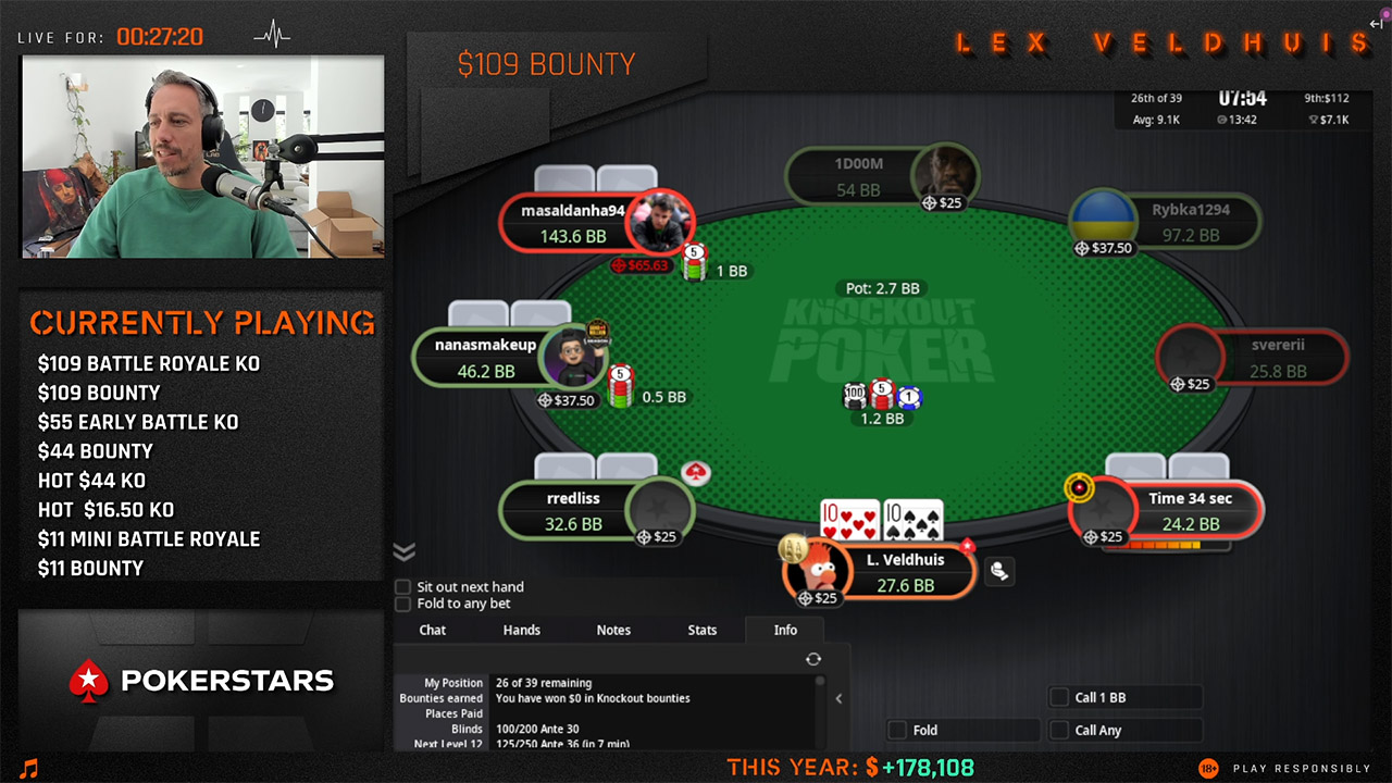 LexVeldhuis jouant au Poker sur Twitch