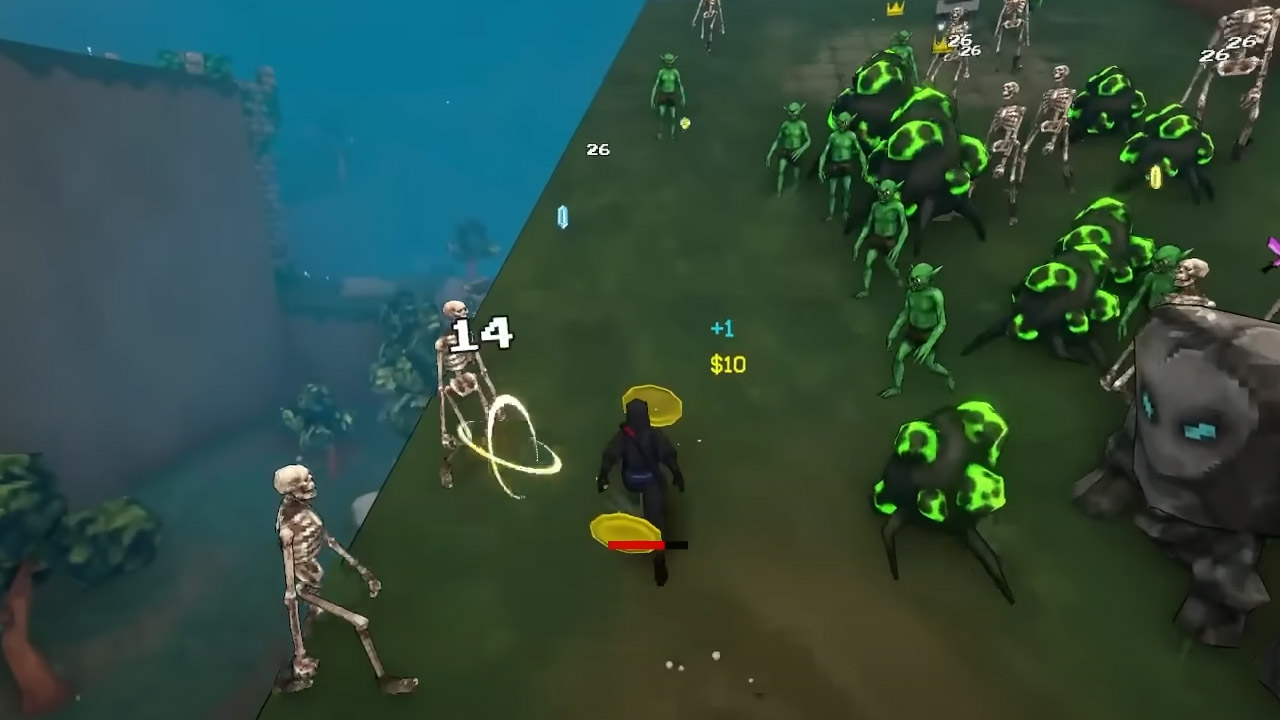 Megabonk gameplay à corps à corps