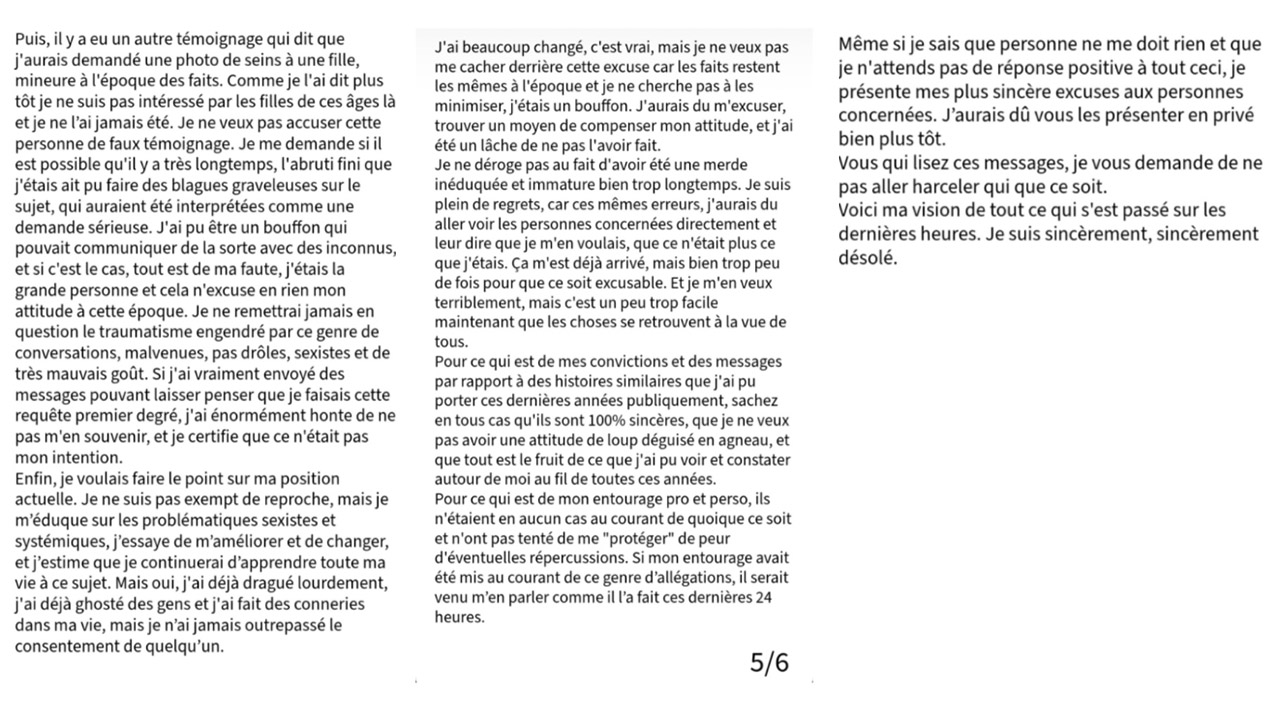 Réponse d'Antoine Daniel concernant les accusations partie 2