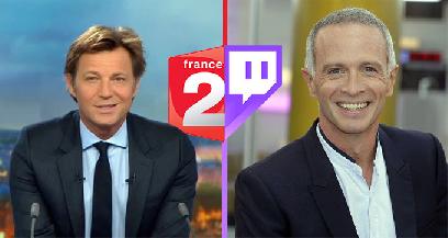 Samuel Etienne en direct sur Twitch au JT de France 2 avec Laurent Delahousse