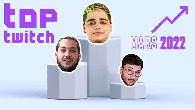 Top des chaines Twitch francophones en Mars 2022